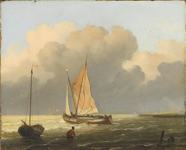 Sea off the Coast, with Spritsail Barge