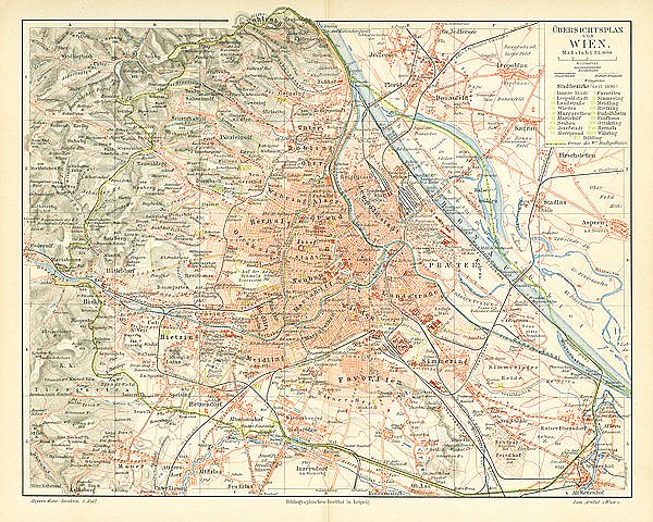 Карта окрестностей Вены, конец 19 в. 4