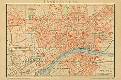 Постер Карта Франкфурта-на-Майне, конец 19 в.