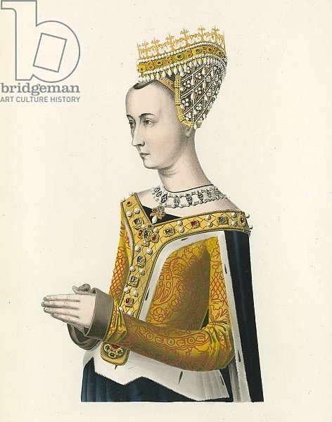Margaret, Queen of James III of Scotland, c 1483, Half length portrait