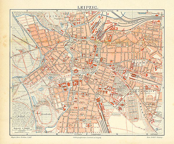 Карта Лейпцига, конец 19 в. 1