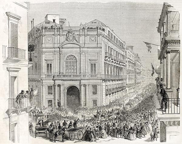 Palazzo Doria d'Angri, Naples, Italy. Creatde by Leroux and Godefroy, published on L'Illustration, J
