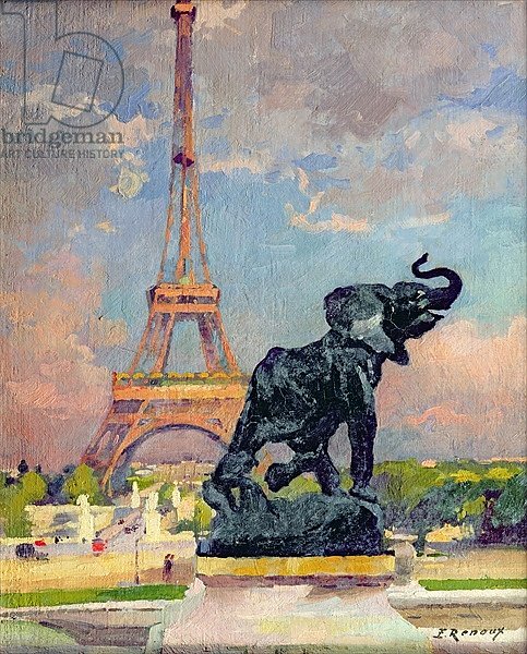 The Eiffel Tower and the Elephant by Fremiet