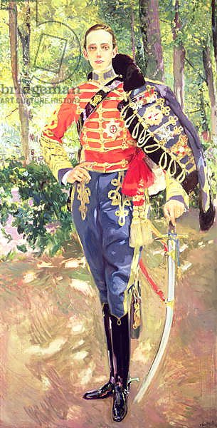 Portrait of King Alfonso XIII wearing the uniform of the Hussars, 1907