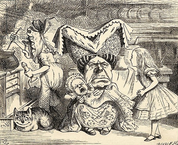 The Duchess with her family, from 'Alice's Adventures in Wonderland' 1891