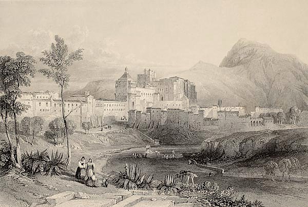 Normans' Royal Palace in Palermo, Italy. Drawn by W. L. Leitch, engraved by R. Sands, 1840