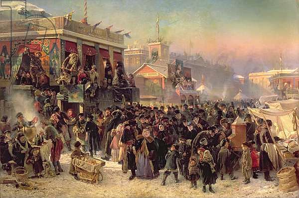 Fair Booths on Admiralty Square, St. Petersburg, 1869