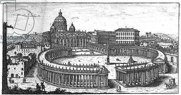 Bernini's original plan for St. Peter's Square, Rome