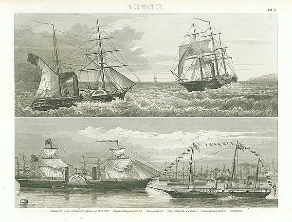 Seewesen. Raddampfer Cyclops, erste Dampffregatte der engl. Flotte (1839)