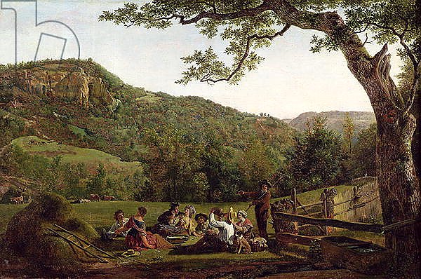 Haymakers Picnicking in a Field