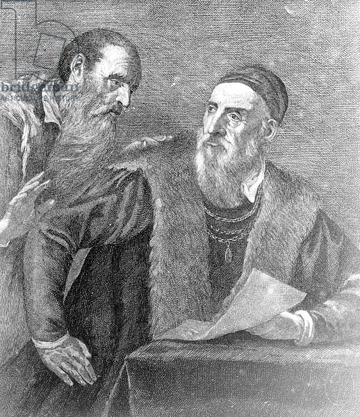 Portrait of Titian painted by himself with his friend Don Francesco del Mosaico