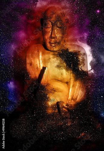 Будда на фоне космоса