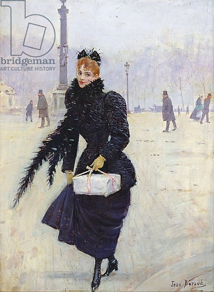 Parisian woman in the Place de la Concorde, c.1890
