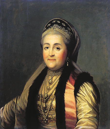 Портрет Екатерины II в шугае и кокошнике. 1772