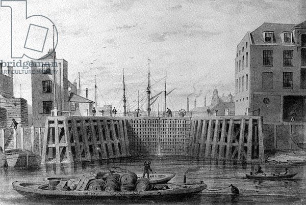 Entrance to the Limehouse Dock, 1850