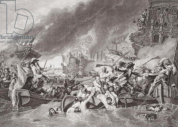 The Battle of La Hogue, Destruction of the French fleet, May 22, 1692