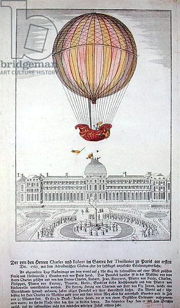 The Flight of Jacques Charles and Nicholas Robert from the Jardin des Tuileries, 1st December, 1783