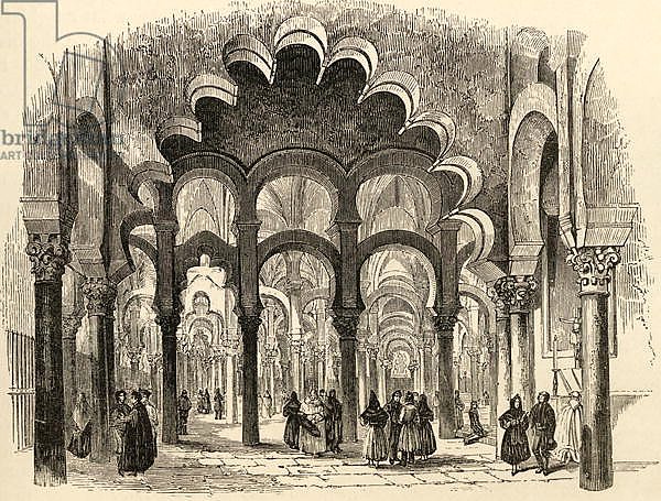 The Great Mosque, Cordoba, illustration from 'Spanish Pictures' by the Rev. Samuel Manning