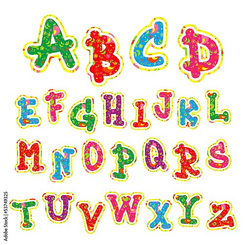Цветной детский английский алфавит