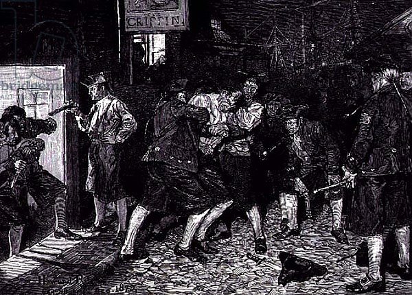 The Press Gang in New York, from Harper's Magazine, 1882