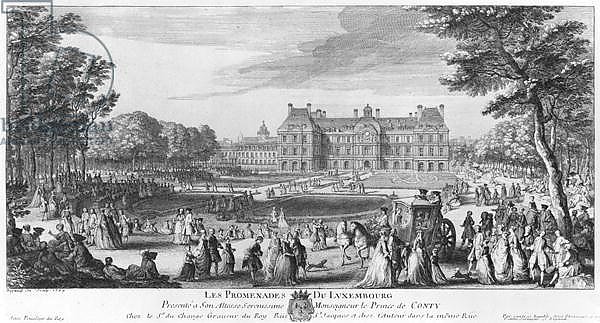 Walking in the Luxembourg gardens, 1729