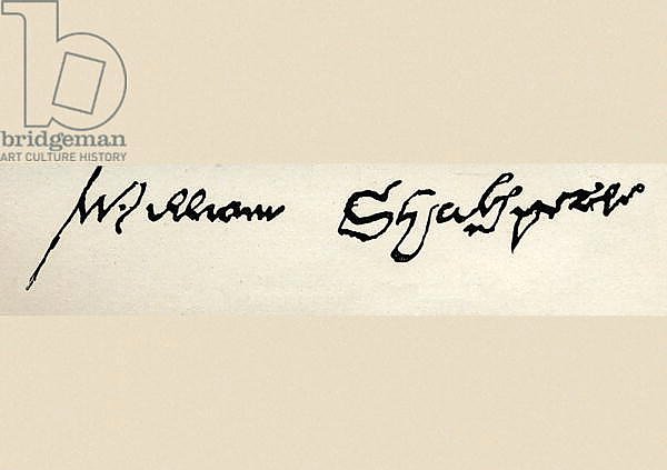 The signature of William Shakespeare
