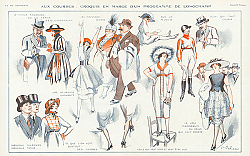 Постер Aux Courses Croquis en Marge d'Un Programme de Longchamp 1