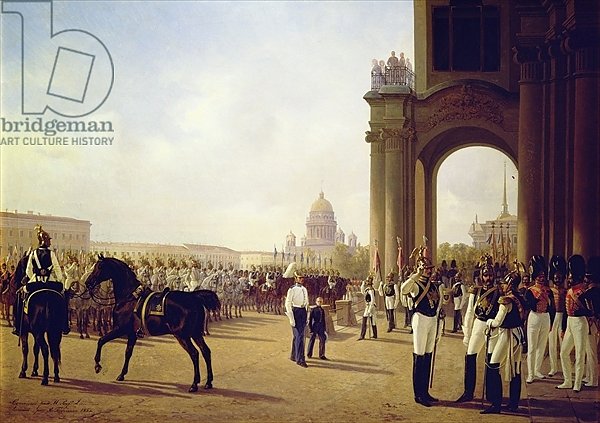Parade at the Palace Square in St. Peterburg
