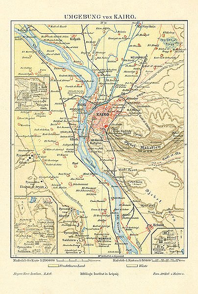 Карта окрестностей Каира, конец 19 в. 3