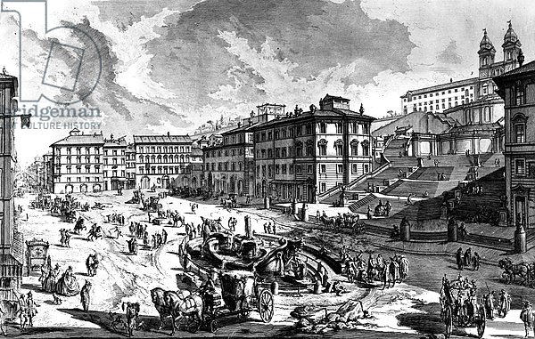 View of the Piazza di Spagna, from the 'Views of Rome' series, c.1760