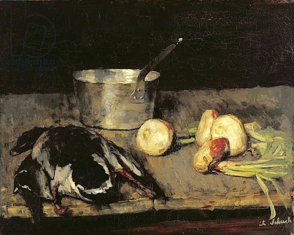 Still life with casserole and wild duck, 1885
