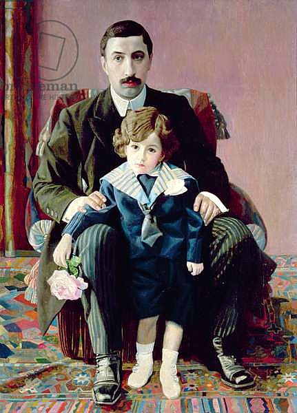 Portrait of Arman Frantsevich Aziber and his son, 1915