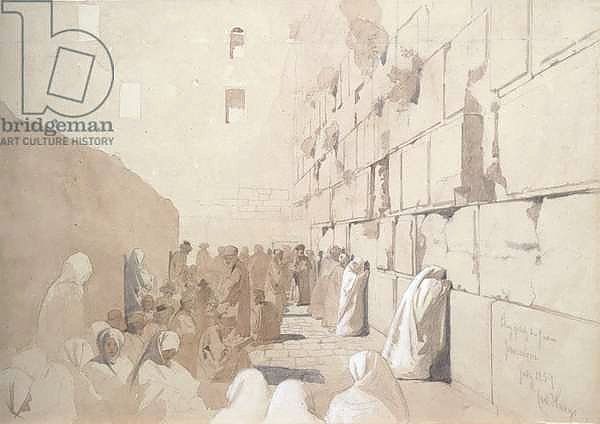 'Am Klageplatz der Juden', Wailing Wall at Jerusalem, 1869