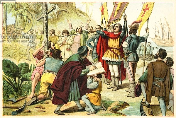 Columbus taking possession of the New World