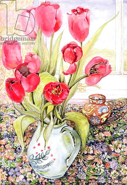 Tulips in a Rye Jug