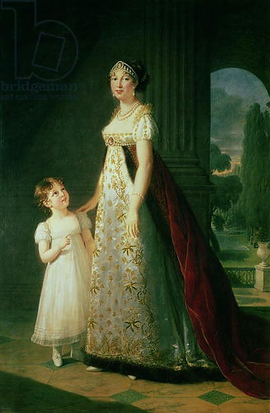 Maria Carolina Bonaparte Queen of Naples with her daughter Laetitia Murat, 1807