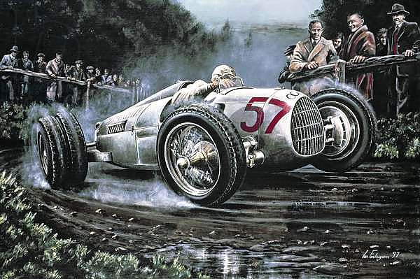 Stuck on Shelsley, Hans stuck in the C Type Auto Union, Shelsley Walsh Hill Climb, Kent in 1936, 1997