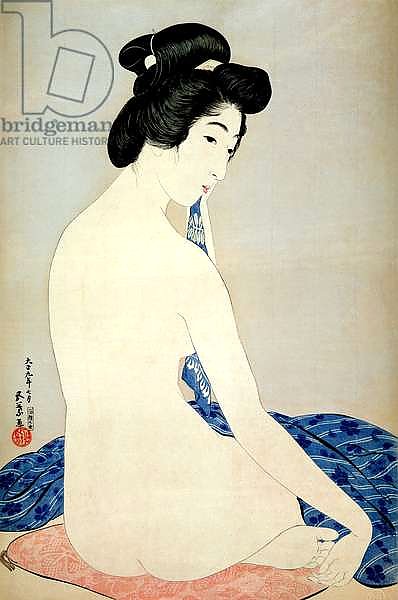 Woman after the bath, published by Shosaburo Watanabe, 1920,