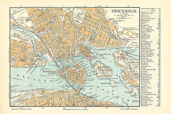 Карта Стокгольма, конец 19 в. 1
