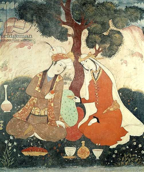 Scene galante from the era of Shah Abbas I, 1585-1627