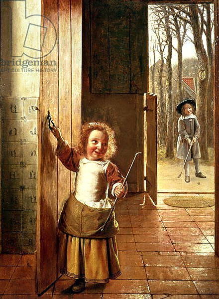 Children in a Doorway with 'Golf' Sticks, c.1658-60