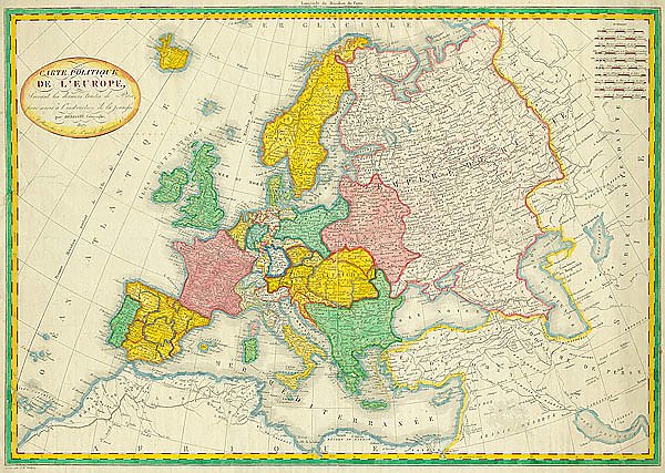 Политическая карта Европы, 1827 г. 1