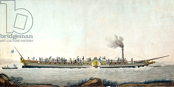 The Charles-Philippe, the first steamboat launched on the Seine, 20th August 1816