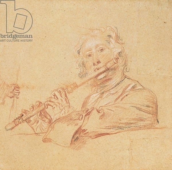 Man Playing a Flute, c.1710