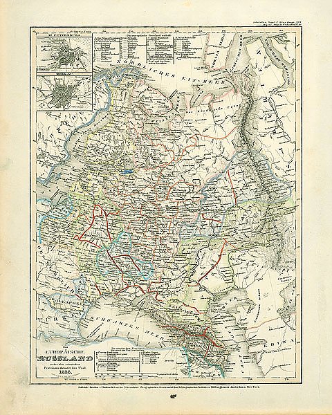 Карта европейской части России, 1836 г.