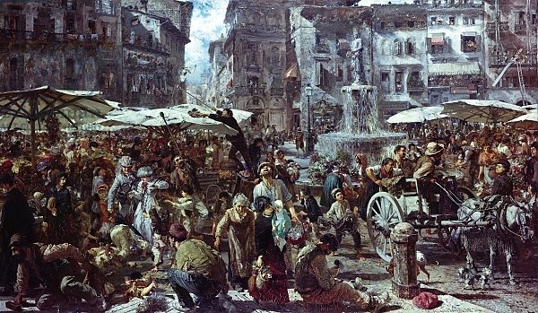 Постер Мензель Адольф The Market of Verona, 1884 2