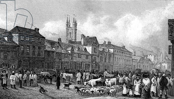 Market Day at Ashford, Kent, engraved by T. Garner, 1830