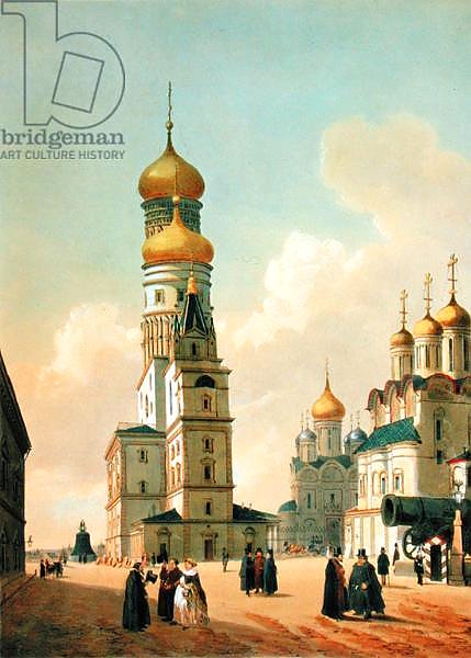 Ivan the Great Bell Tower in the Moscow Kremlin, printed by Lemercier, Paris, 1840s
