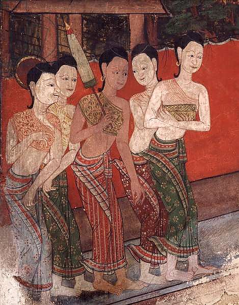 Detail showing a group of women, late 19th century