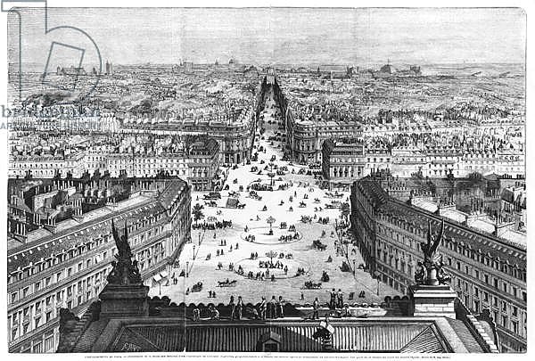 Improvements to Paris, opening of Avenue Napoleon after the building of the Butte des Moulins, 1877